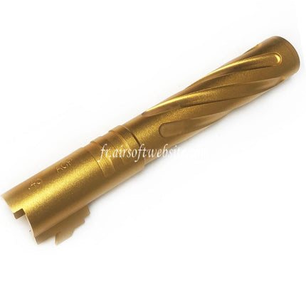 5KU 5 Zoll 123/127mm CNC Aluminium Tornado Style Spiralförmiger Außenlauf +11mm CW Passend für Armorer Works AW WE-TECH Tokyo Marui Hi-Capa 5.1 GBB Airsoft Pistole