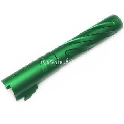 5KU 5 Zoll 123/127mm CNC Aluminium Tornado Style Spiralförmiger Außenlauf +11mm CW Passend für Armorer Works AW WE-TECH Tokyo Marui Hi-Capa 5.1 GBB Airsoft Pistole