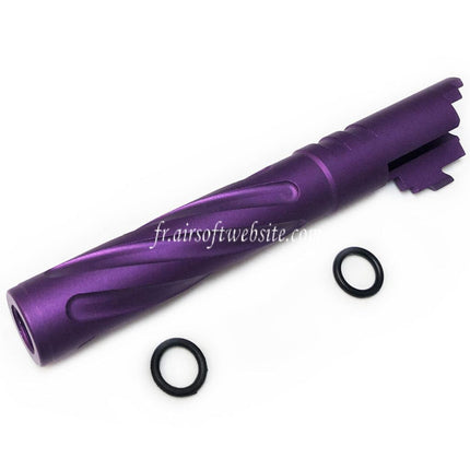 5KU 5 Zoll 123/127mm CNC Aluminium Tornado Style Spiralförmiger Außenlauf +11mm CW Passend für Armorer Works AW WE-TECH Tokyo Marui Hi-Capa 5.1 GBB Airsoft Pistole