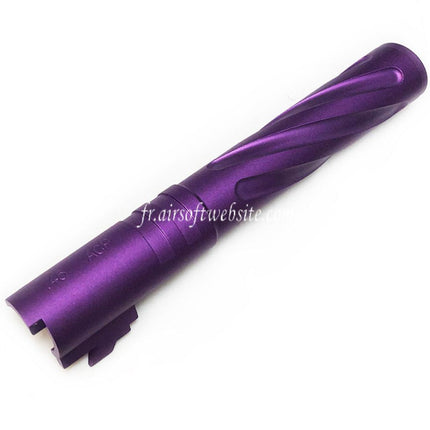 5KU 5 Zoll 123/127mm CNC Aluminium Tornado Style Spiralförmiger Außenlauf +11mm CW Passend für Armorer Works AW WE-TECH Tokyo Marui Hi-Capa 5.1 GBB Airsoft Pistole