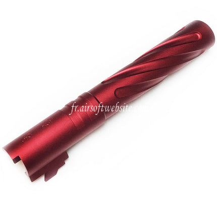 5KU 5 Zoll 123/127mm CNC Aluminium Tornado Style Spiralförmiger Außenlauf +11mm CW Passend für Armorer Works AW WE-TECH Tokyo Marui Hi-Capa 5.1 GBB Airsoft Pistole