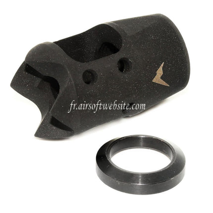 PTS Rainier Arms MINI XT COMP Frein de Bouche Convient pour +14mm CW sens horaire Fileté Canon Fusil Airsoft