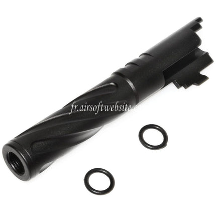 5KU 4.3 Zoll CNC Aluminium Tornado Style Spiral-Außenlauf +11mm CW im Uhrzeigersinn passend für Tokyo Marui Hi-Capa 4.3 GBB Airsoft-Pistole