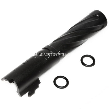 5KU 4.3 Zoll CNC Aluminium Tornado Style Spiral-Außenlauf +11mm CW im Uhrzeigersinn passend für Tokyo Marui Hi-Capa 4.3 GBB Airsoft-Pistole