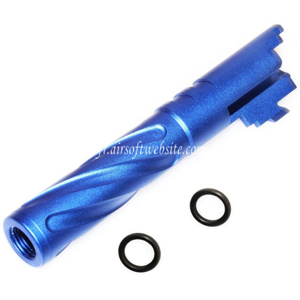 5KU 4.3 Zoll CNC Aluminium Tornado Style Spiral-Außenlauf +11mm CW im Uhrzeigersinn passend für Tokyo Marui Hi-Capa 4.3 GBB Airsoft-Pistole