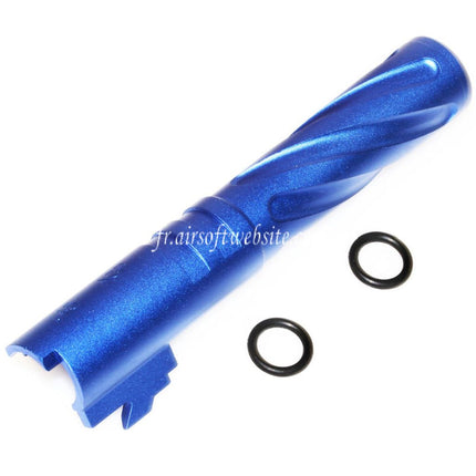 5KU 4.3 Zoll CNC Aluminium Tornado Style Spiral-Außenlauf +11mm CW im Uhrzeigersinn passend für Tokyo Marui Hi-Capa 4.3 GBB Airsoft-Pistole
