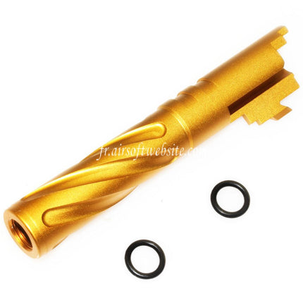 5KU 4.3 Zoll CNC Aluminium Tornado Style Spiral-Außenlauf +11mm CW im Uhrzeigersinn passend für Tokyo Marui Hi-Capa 4.3 GBB Airsoft-Pistole
