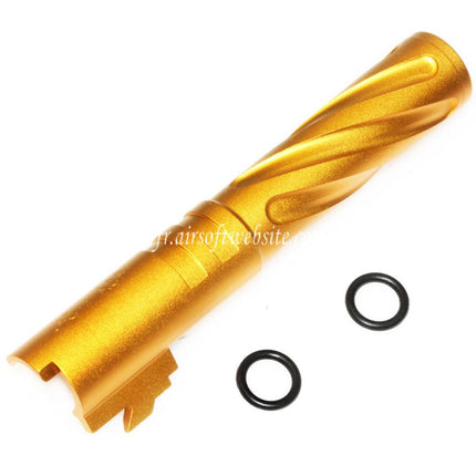 5KU 4.3 Zoll CNC Aluminium Tornado Style Spiral-Außenlauf +11mm CW im Uhrzeigersinn passend für Tokyo Marui Hi-Capa 4.3 GBB Airsoft-Pistole