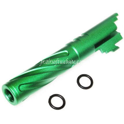 5KU 4.3 Zoll CNC Aluminium Tornado Style Spiral-Außenlauf +11mm CW im Uhrzeigersinn passend für Tokyo Marui Hi-Capa 4.3 GBB Airsoft-Pistole