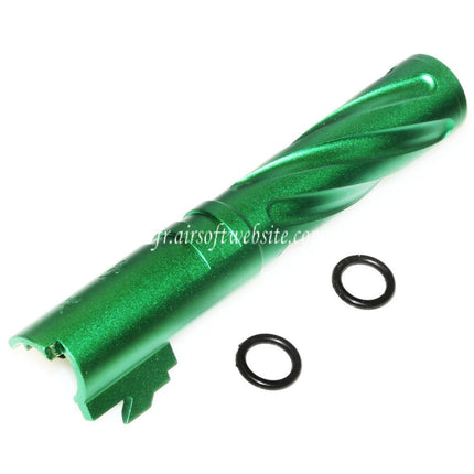 5KU 4.3 Zoll CNC Aluminium Tornado Style Spiral-Außenlauf +11mm CW im Uhrzeigersinn passend für Tokyo Marui Hi-Capa 4.3 GBB Airsoft-Pistole