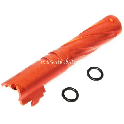 5KU 4.3 Zoll CNC Aluminium Tornado Style Spiral-Außenlauf +11mm CW im Uhrzeigersinn passend für Tokyo Marui Hi-Capa 4.3 GBB Airsoft-Pistole