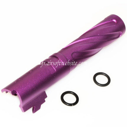 5KU 4.3 Zoll CNC Aluminium Tornado Style Spiral-Außenlauf +11mm CW im Uhrzeigersinn passend für Tokyo Marui Hi-Capa 4.3 GBB Airsoft-Pistole