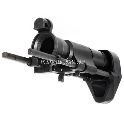 Airsoft Website CNC Aluminum Rétractable Crosse avec Adaptateur Convient pour CYMA Tokyo Marui MP5K Série AEG Fusil Noir