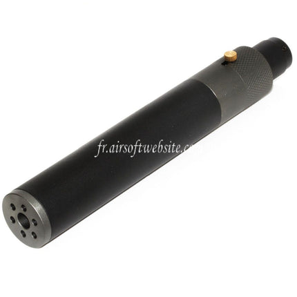 DOUBLE BELL 200mm/230mm x 35mm MPX-M-QD Silencieux avec Frein de Bouche Convient pour -14mm CCW sens antihoraire Canon Fusil Airsoft Noir/Gris