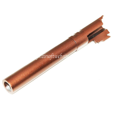 Airsoft Website 133mm/136mm Außenlauf -12mm CCW Linksgewinde Passend für ARMY ARMAMENT R601 TTI Combat Master Tokyo Marui Hi-Capa GBB Pistolen Serie Bronze