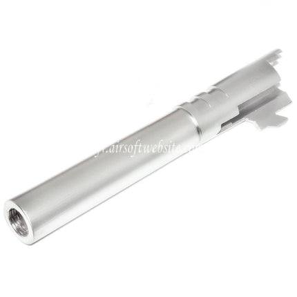 E&C 5 Pouces 123/127mm Acier Canon Extérieur +12mm CW sens horaire Convient pour E&C Tokyo Marui Hi-Capa 5.1 Série GBB Pistolet Airsoft Argent