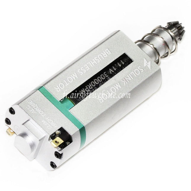 SOLINK Ultra-Mince Sans Balai Super Couple élevé Moteur (Long Axe) 11.1V 30000RPM Convient pour M4 M16 MP5 G3 P90 Série V2 Vitesse Boîte AEG Fusil Airsoft
