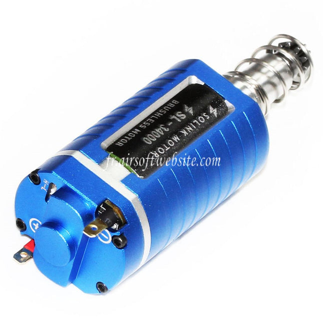 SOLINK SX-1 Advanced Sans Balai Super Grande Vitesse Moteur (Long Axe) 11.1V 34000RPM Convient pour M4 M16 MP5 G3 P90 Série V2 Vitesse Boîte AEG Fusil Airsoft