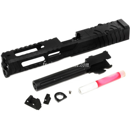 5KU CNC Aluminum 9INE RMR Ready Canon Glissière Set Convient pour WE Tokyo Marui G17 Gen3 Série GBB Pistolet Airsoft Noir