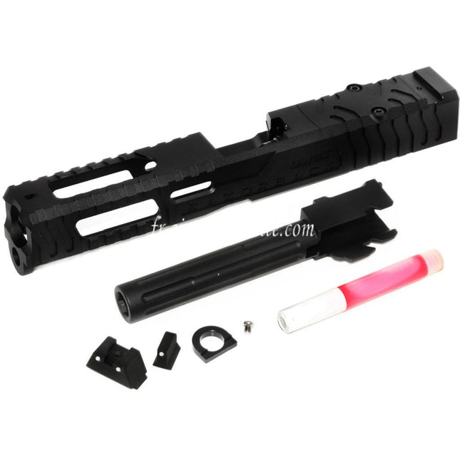 5KU CNC Aluminum 9INE RMR Ready Canon Glissière Set Convient pour WE Tokyo Marui G17 Gen3 Série GBB Pistolet Airsoft Noir