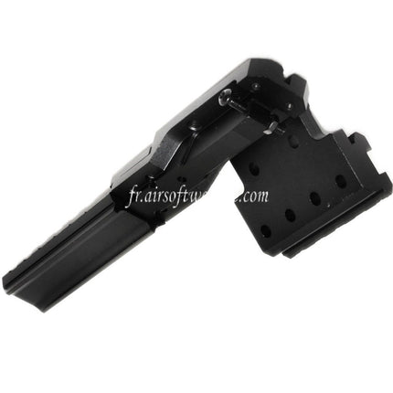 PPS CNC Aluminum Hausse Extended Rail Montage Set Convient pour AK Série AEG Fusil Airsoft Noir