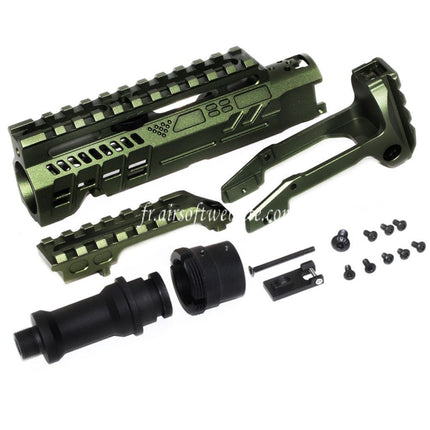 5KU Carabine Conversion Kit Type-B avec M1913 Rail Crosse Adaptateur Convient pour Action Army AAP-01 Série GBB Pistolet Airsoft