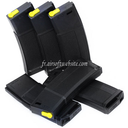 CYMA 6 Pièces Pack EMG Daniel Defense 230 Billes Polymère Mid-Cap Chargeur Convient pour M4 M16 Série AEG Fusil Airsoft Noir