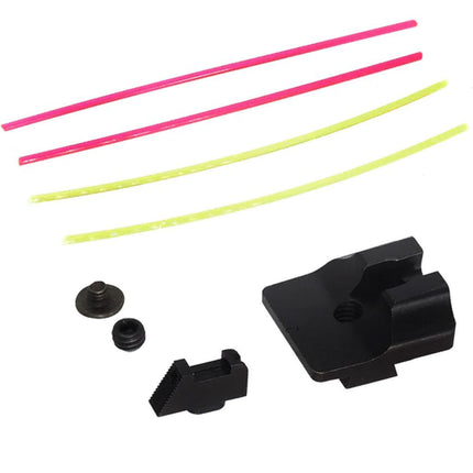 Guns Modify GM CNC Steel W-Style Fiber Optic Sight Set Fits Umarex VFC G-Series GBB Airsoft Pistol
