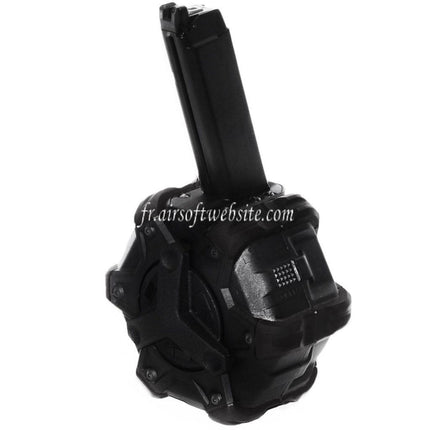 WE (WE-TECH) 350 Billes Gaz Chargeur Tambour Convient pour G17 G18C G-Série GBB Pistolet Airsoft