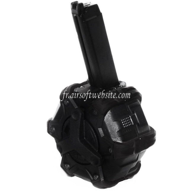 WE (WE-TECH) 350 Billes Gaz Chargeur Tambour Convient pour G17 G18C G-Série GBB Pistolet Airsoft