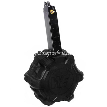 WE (WE-TECH) 350 Billes Gaz Chargeur Tambour Convient pour G17 G18C G-Série GBB Pistolet Airsoft