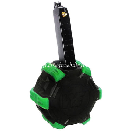 WE (WE-TECH) 350 Billes Gaz Chargeur Tambour Convient pour G17 G18C G-Série GBB Pistolet Airsoft