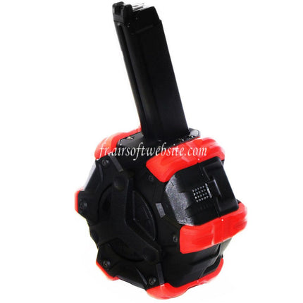 WE (WE-TECH) 350 Billes Gaz Chargeur Tambour Convient pour G17 G18C G-Série GBB Pistolet Airsoft