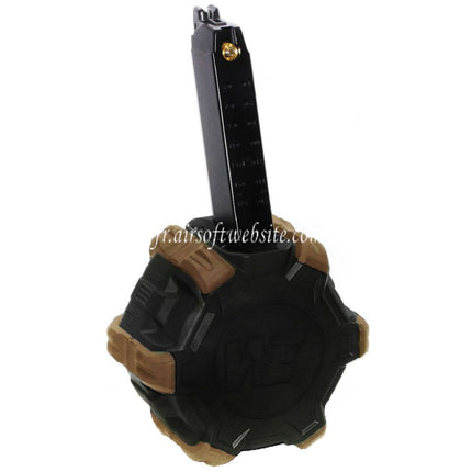 WE (WE-TECH) 350 Billes Gaz Chargeur Tambour Convient pour G17 G18C G-Série GBB Pistolet Airsoft