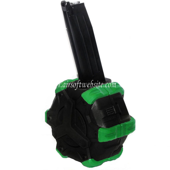 WE (WE-TECH) 350 Billes Gaz Chargeur Tambour Convient pour Hi-Capa GBB Pistolet Airsoft