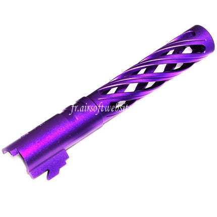5KU 5 Pouces 123/127mm CNC Tornade Spirale Hollow Canon Extérieur +11mm CW sens horaire Convient pour Armorer Works AW WE-TECH Tokyo Marui Hi-Capa 5.1 GBB Pistolet Airsoft