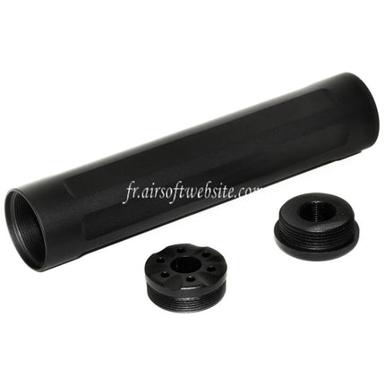 5KU 157mm Barrel Extension Mock Silencer Fits -14mm CCW Counter Clockwise Action Army AAP-01 Series GBB Airsoft Pistol Black