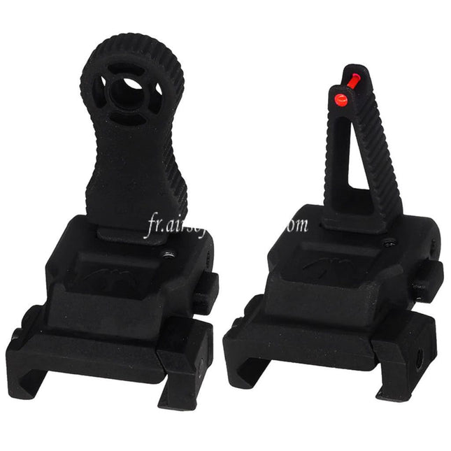 APS Falcon Rabattable Fibre Optique Guidon Hausse Convient pour 20mm 1913 Picatinny Rail M4 M16 AEG Fusil Airsoft