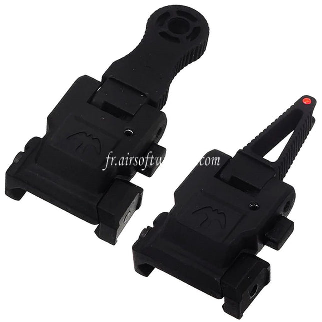 APS Falcon Rabattable Fibre Optique Guidon Hausse Convient pour 20mm 1913 Picatinny Rail M4 M16 AEG Fusil Airsoft