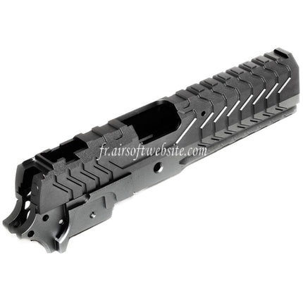 5KU CNC Aluminium Matrix Style Glissière et Milieu Châssis Set Convient pour Tokyo Marui Hi-Capa Série GBB Pistolet Airsoft