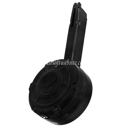 Action Army 350 Schuss Schnelllade Gas Trommelmagazin Passend für AAP-01 EMG SAI BLU E&C APS ARMY BELL UMAREX Elite Force VFC AW WE Tokyo Marui G17 G18C G-Serie GBB Airsoft Pistole