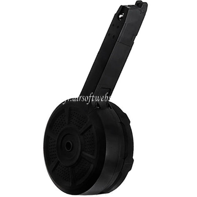 Action Army 350 Billes Rapide Rechargement Gaz Chargeur Tambour Convient pour AAP-01 EMG SAI BLU E&C APS ARMY BELL UMAREX Elite Force VFC AW WE Tokyo Marui G17 G18C G-Série GBB Pistolet Airsoft