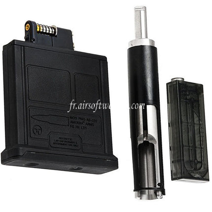 ARES 50 Billes Co2 Chargeur Set Convient pour Ares AMOEBA Striker Spring Sniper Fusil Airsoft Noir