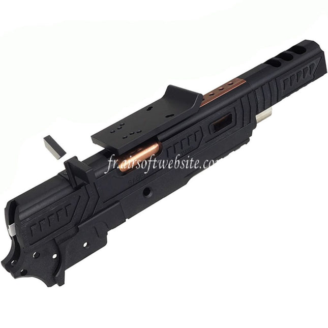 5KU CNC Aluminum Limcat Sabercat Style Canon Glissière Milieu Châssis Kit Complete Set Convient pour Tokyo Marui Hi-Capa Série GBB Pistolets