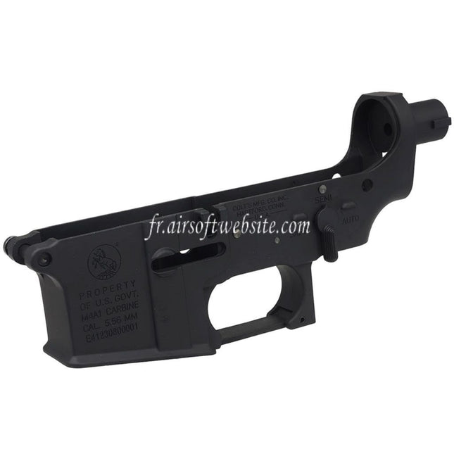 E&C COLT M4A1 Métal Bas Boîtier (CNC Logo) Convient pour E&C E-Bolt Système AR M4 M16 Série AEG Fusil Airsoft Noir