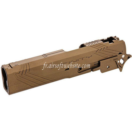 Tiger Soul CNC Aluminum INF Venom Mid-Frame Slide Set Suitable for Toyko Marui Hi-Capa Series GBB Airsoft Pistol