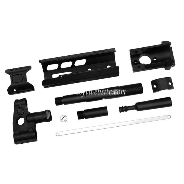 Dytac SLR Rifleworks 125mm 4.7 Pouces ION Lite M-LOK Extended Rail de Garde-Main Kit avec Canon Extérieur Convient pour GHK AK Série GBB Fusil Airsoft Noir