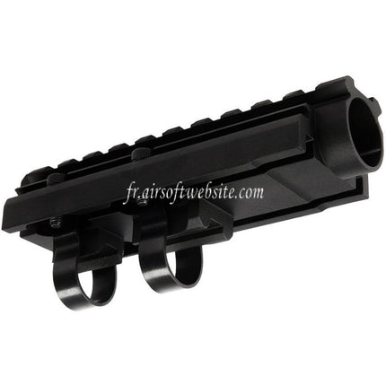 Hephaestus 20mm Picatinny Railed Gaz Tube Type III Convient pour AKS-74U AKMSU Série AEG GBB Fusil Airsoft Noir