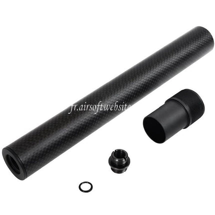 Laylax PSS 257mm/265mm Court Type Carbone Fibre Canon Extérieur Convient pour Tokyo Marui VSR-10 Série Bolt Action Sniper Airsoft Noir