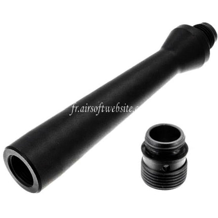 Revanchist Airsoft 100mm Ultra-Lightweight Aluminum Outer Barrel -14mm CCW with Threaded Adapter Fits Novritsch SSP5 Series GBB Pistol